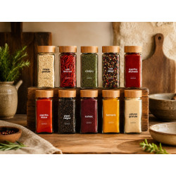 Set Cadou Premium 10 Borcane Sticla Condimente Esentiale SpiceHub