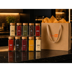 Set Cadou Premium 10 Borcane Sticla Condimente Esentiale SpiceHub