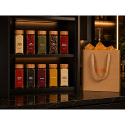 Set Cadou Premium 10 Borcane Sticla Condimente Esentiale SpiceHub