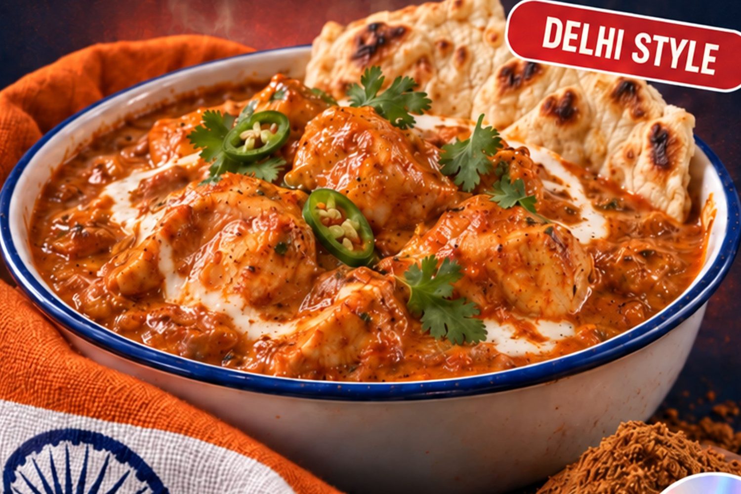 Curry de pui în stil Delhi (butter chicken)